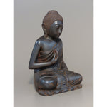 Load image into Gallery viewer, Gratitude Buddha Staute antique rust 3/4 view
