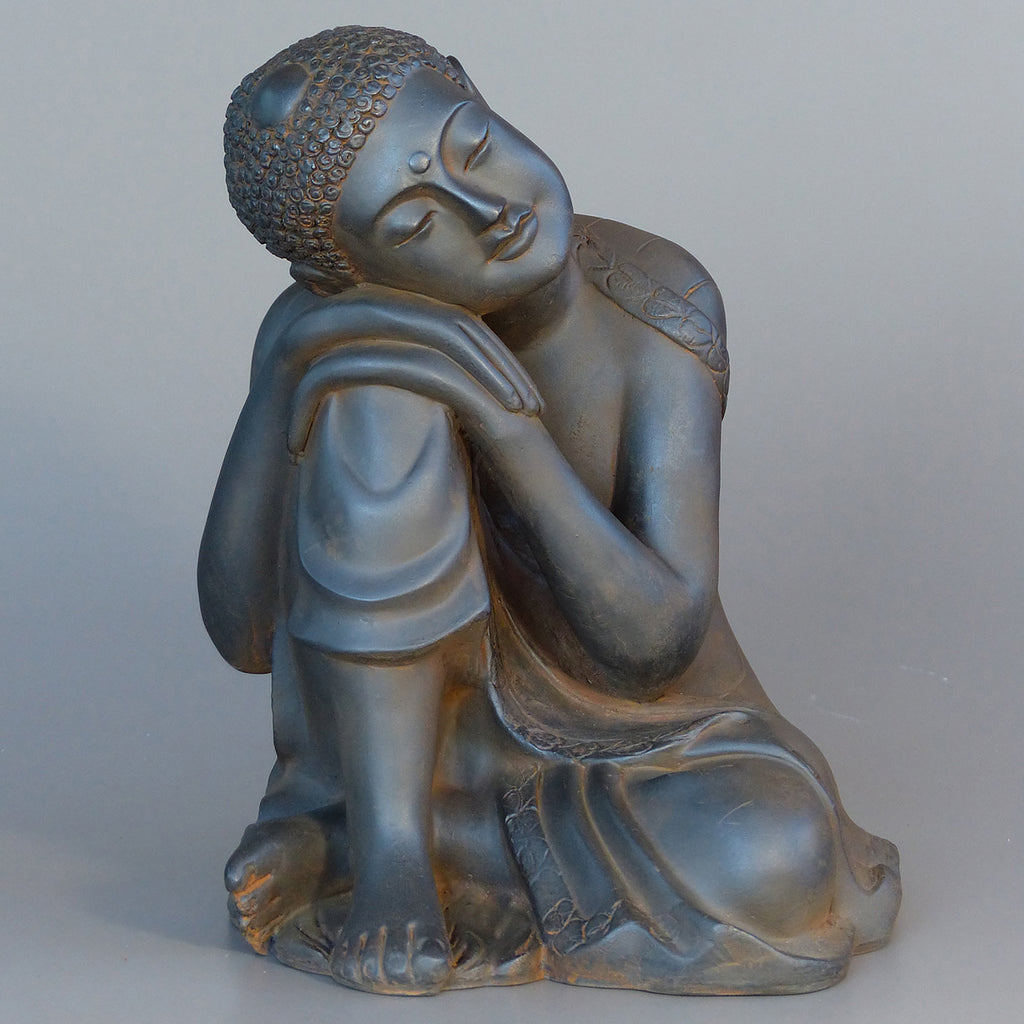 Resting Buddha Antique Rust 12 inches