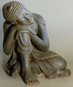 Load image into Gallery viewer, Resting Buddha Antique Rust 24 inches veiw from left
