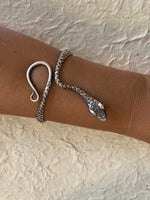 Load image into Gallery viewer, Sterling Silver Snake Cuff Bracelet made in Bali in 1989
