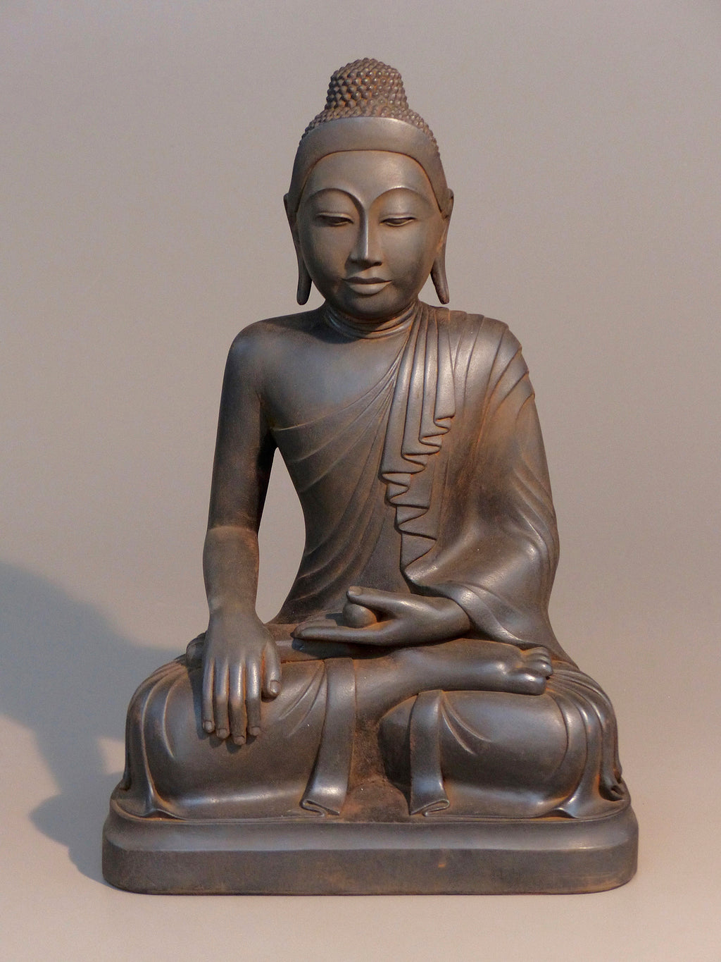 Burmese Buddha Statue antique rust 15 inches