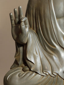 Large Teaching Mudra Buddha Antique Rust 36 inches hand detail