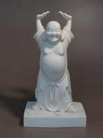 Load image into Gallery viewer, Laughing Buddha Statue Antique Rust 20 inches
