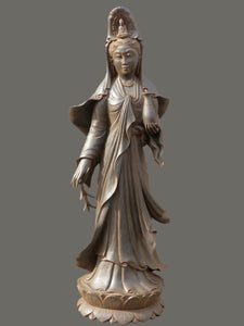 Quan-Yin-statue-standing-Antique-Rust-42-inches tall
